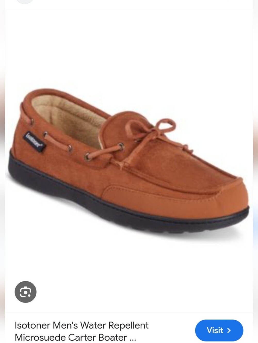 Isotoner Carter Mens Boater Slippers Gel Infused Memory Foam, Numerous Sizes